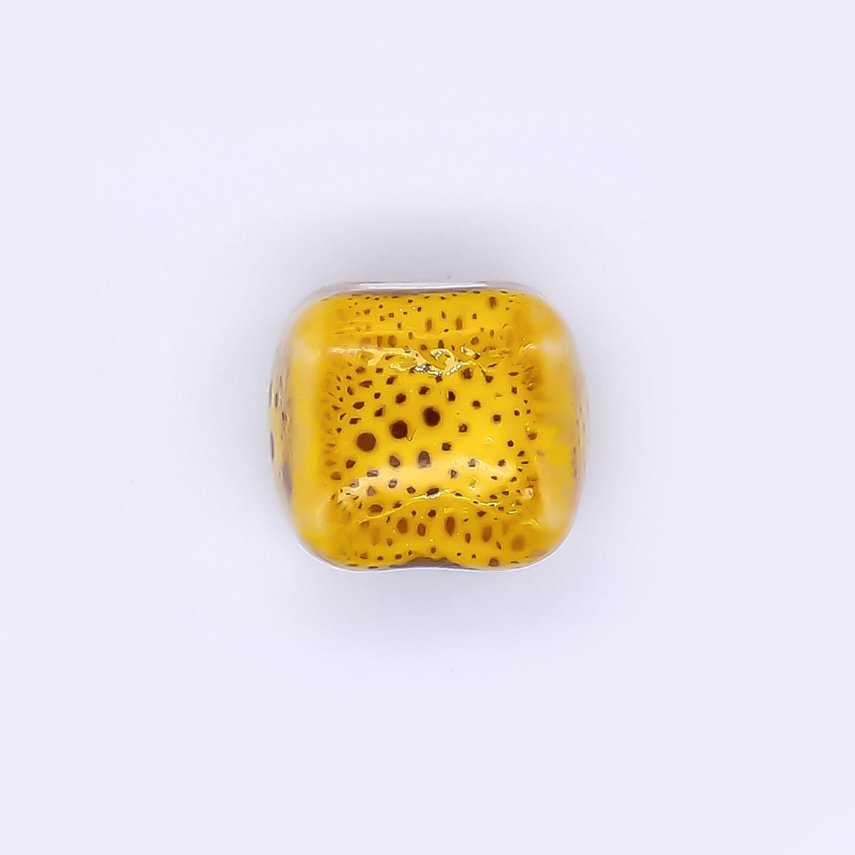 Ceramic Art Colorful Cushion Square Shaped Bead Spacer | B - 673 B - 675 B - 677 B - 678 B - 680 B - 681 B - 685 B - 686 - DLUXCA