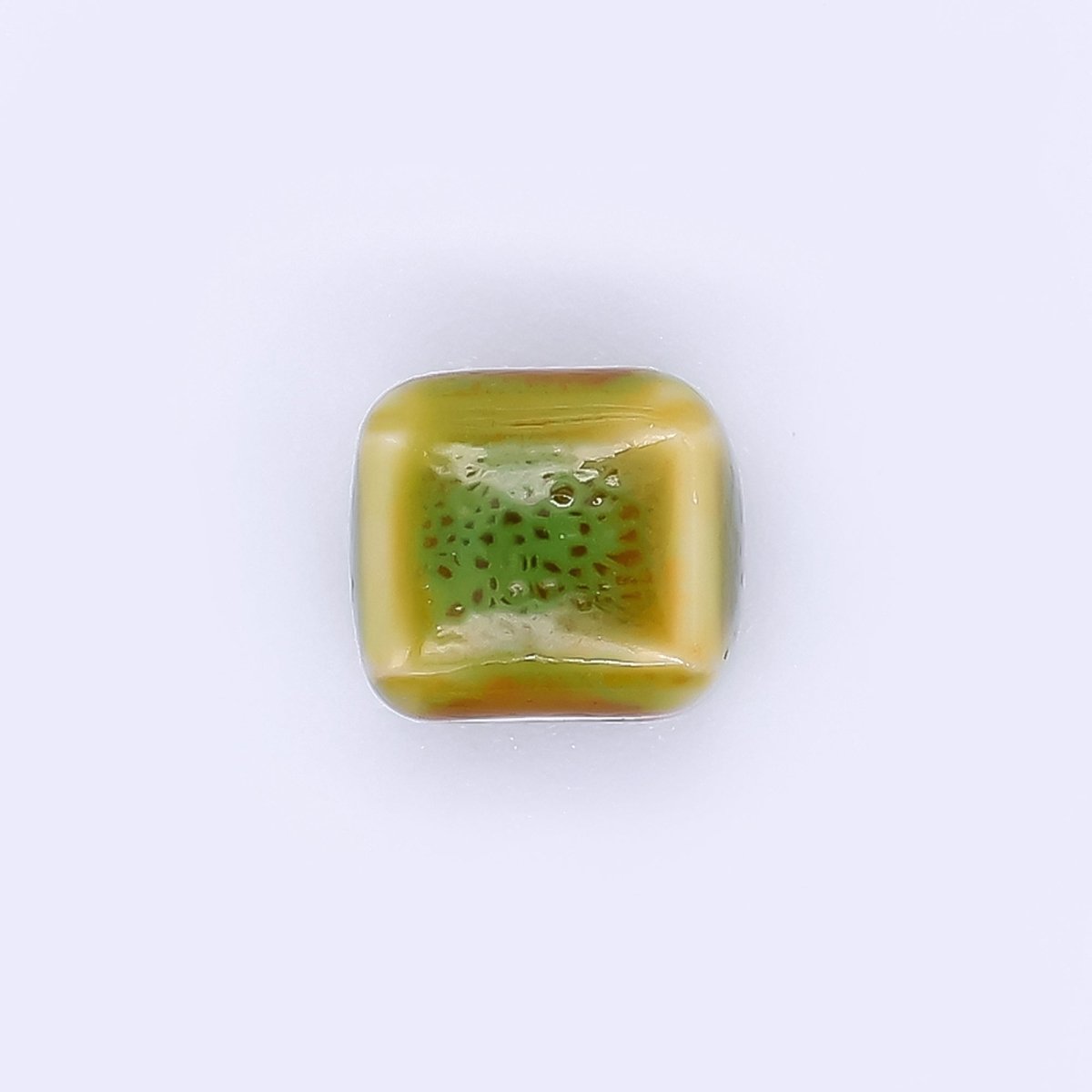 Ceramic Art Colorful Cushion Square Shaped Bead Spacer | B - 673 B - 675 B - 677 B - 678 B - 680 B - 681 B - 685 B - 686 - DLUXCA