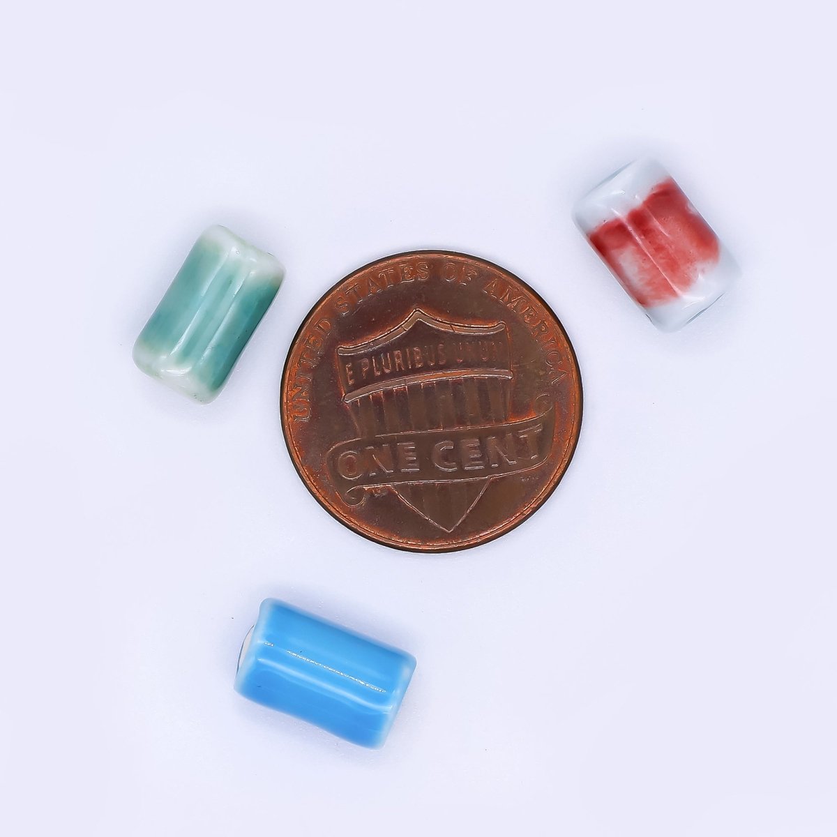 Ceramic Art Colorful Cylinder Bars Tube Bead Spacer | B - 648 - B - 651, B - 653 - DLUXCA