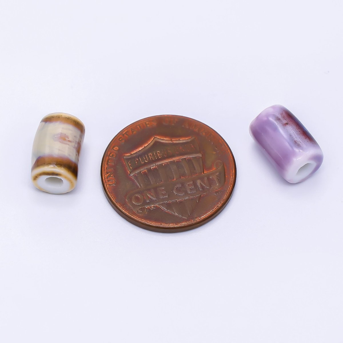 Ceramic Art Colorful Cylinder Tube Bead Spacer | B - 664, B - 666 - B - 668, B - 672 - DLUXCA