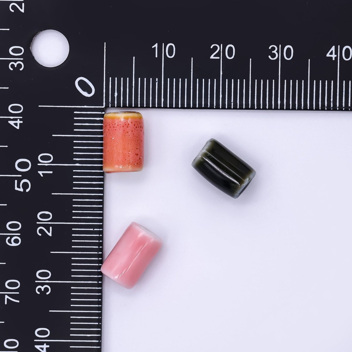 Ceramic Art Colorful Cylinder Tube Bead Spacer | B - 664, B - 666 - B - 668, B - 672 - DLUXCA
