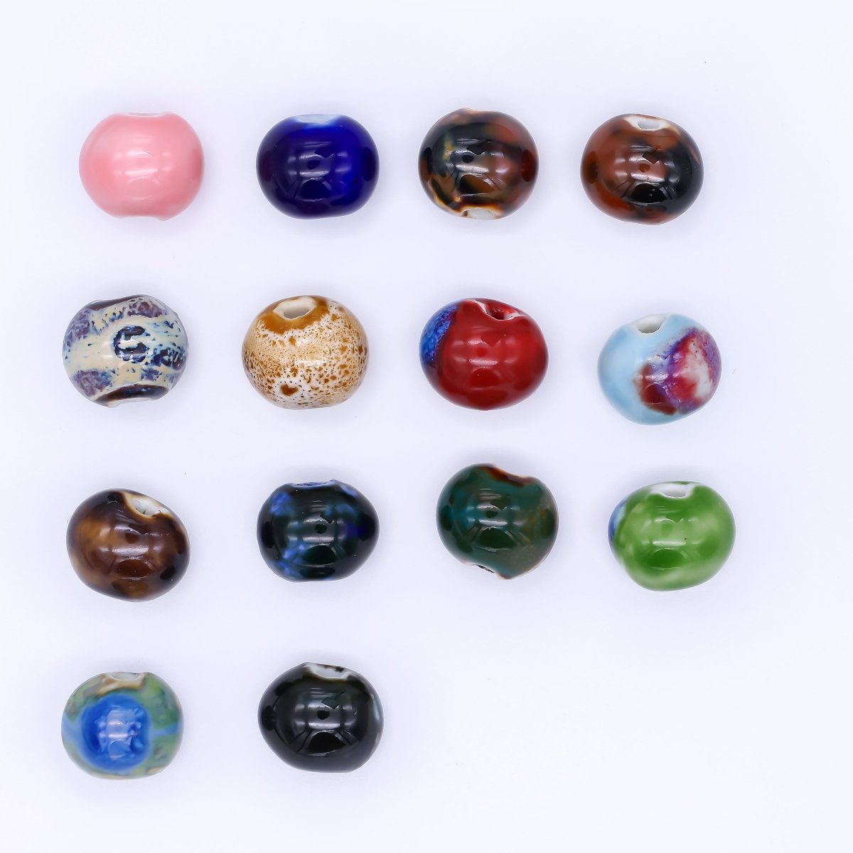 Ceramic Art Colorful Donut with Small Hole Bead Spacer | B - 551, B - 566 - B - 569, B - 575 B - 576 - DLUXCA