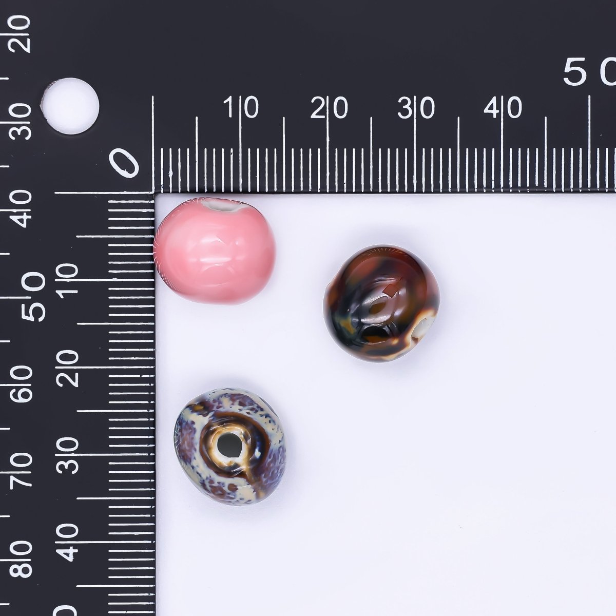 Ceramic Art Colorful Donut with Small Hole Bead Spacer | B - 551, B - 566 - B - 569, B - 575 B - 576 - DLUXCA
