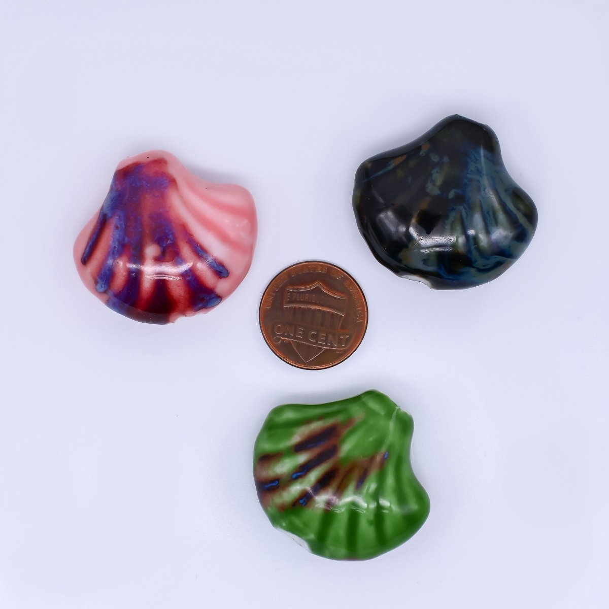 Ceramic Art Colorful Fan - Shaped Seashell Scallop Bead Spacer | B - 775 B - 776 B - 793 B - 794 - DLUXCA