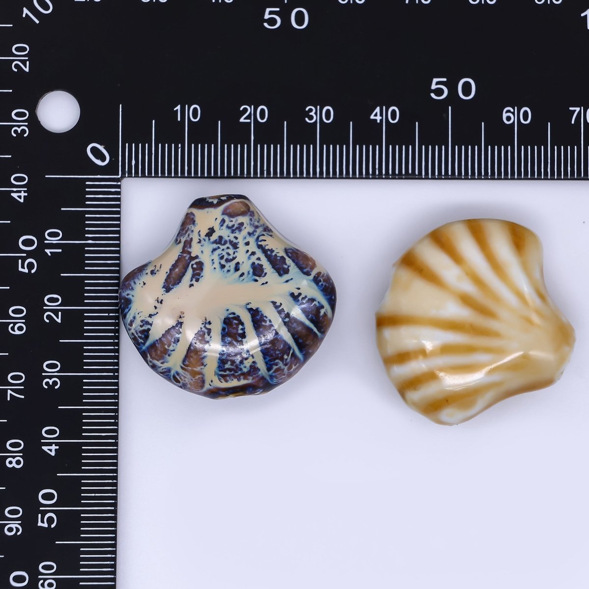 Ceramic Art Colorful Fan - Shaped Seashell Scallop Bead Spacer | B - 775 B - 776 B - 793 B - 794 - DLUXCA
