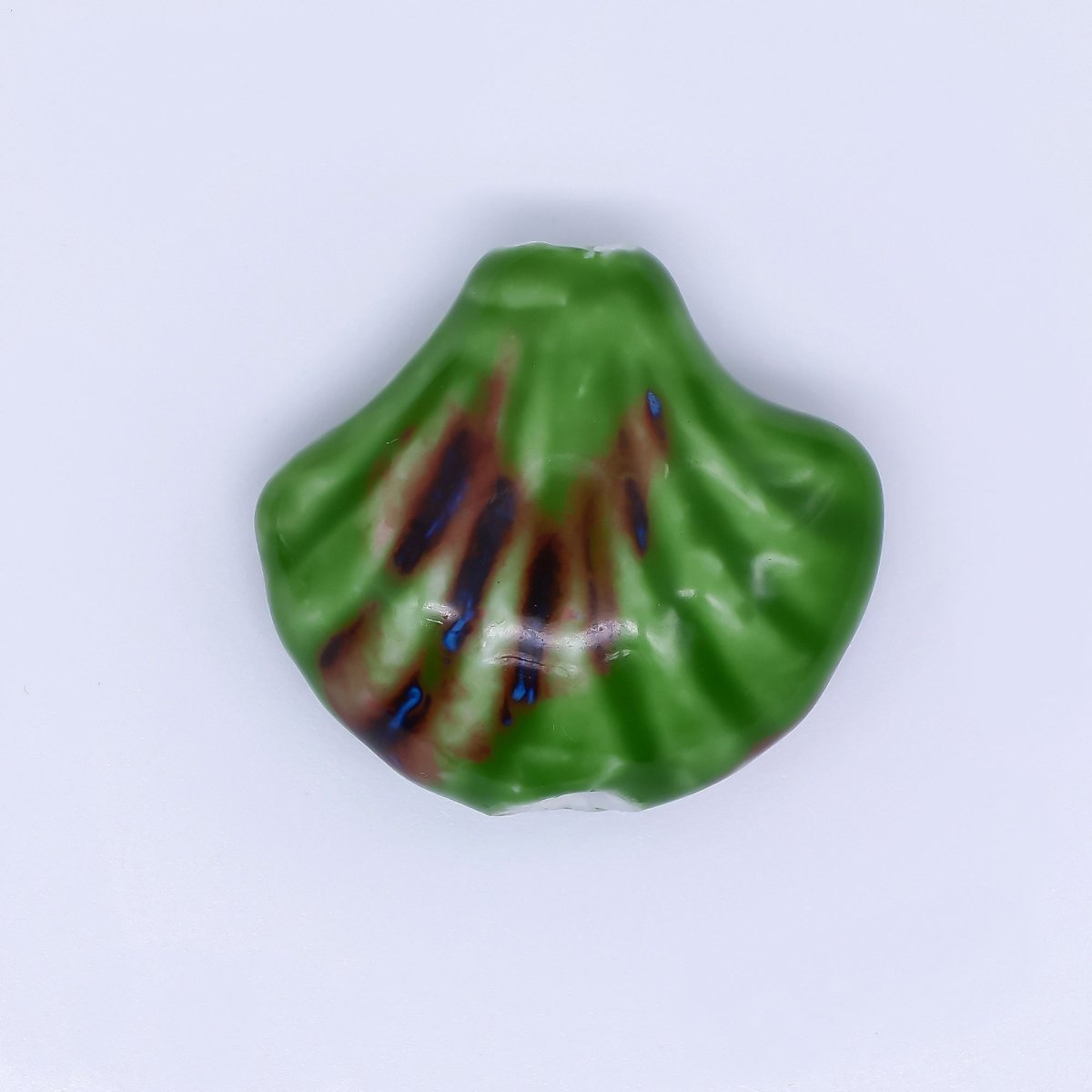 Ceramic Art Colorful Fan - Shaped Seashell Scallop Bead Spacer | B - 775 B - 776 B - 793 B - 794 - DLUXCA