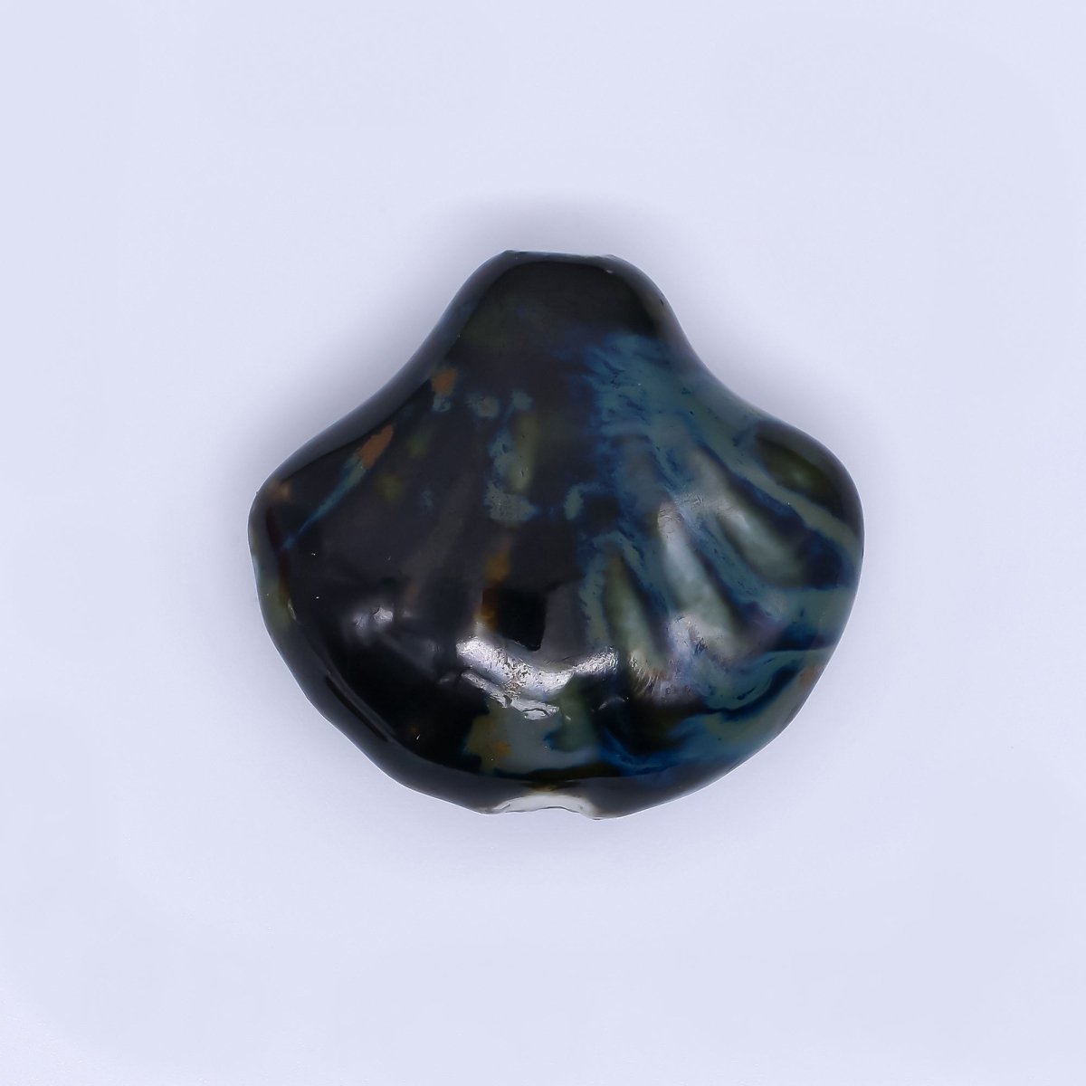 Ceramic Art Colorful Fan - Shaped Seashell Scallop Bead Spacer | B - 775 B - 776 B - 793 B - 794 - DLUXCA