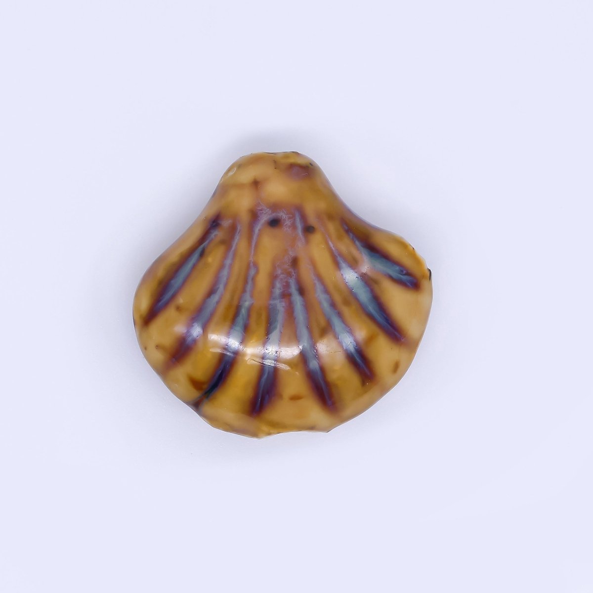 Ceramic Art Colorful Fan - Shaped Seashell Scallop Bead Spacer | B - 775 B - 776 B - 793 B - 794 - DLUXCA