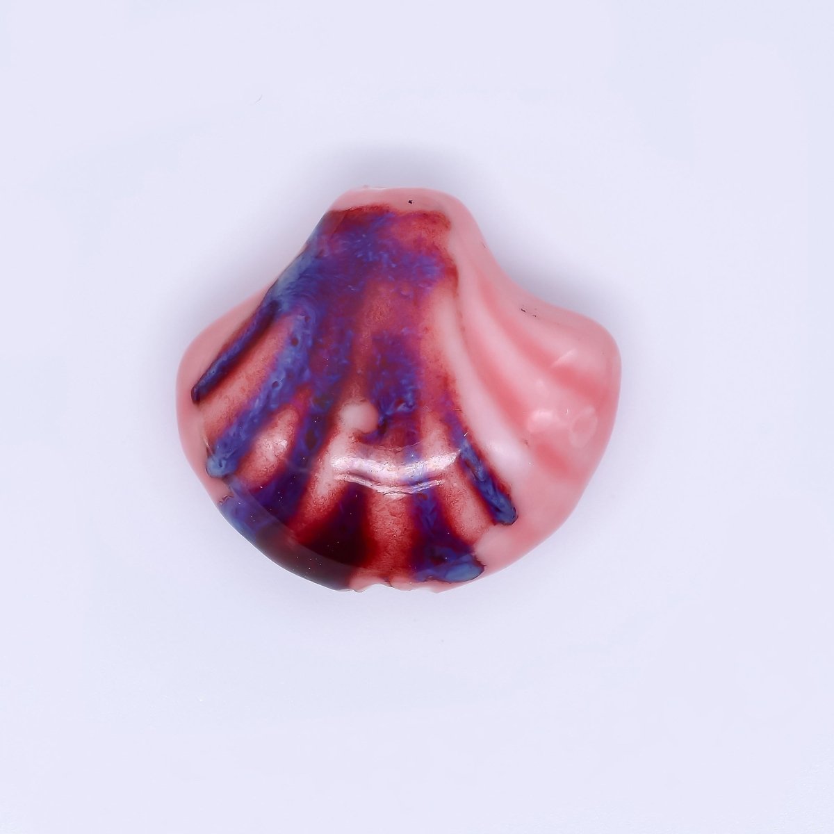 Ceramic Art Colorful Fan - Shaped Seashell Scallop Bead Spacer | B - 775 B - 776 B - 793 B - 794 - DLUXCA
