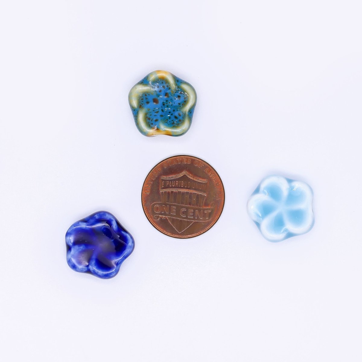 Ceramic Art Colorful Flourish Blooming Flower Bead Spacer | B - 751 B - 752, B - 757 - B762, B - 773 N - 774 - DLUXCA