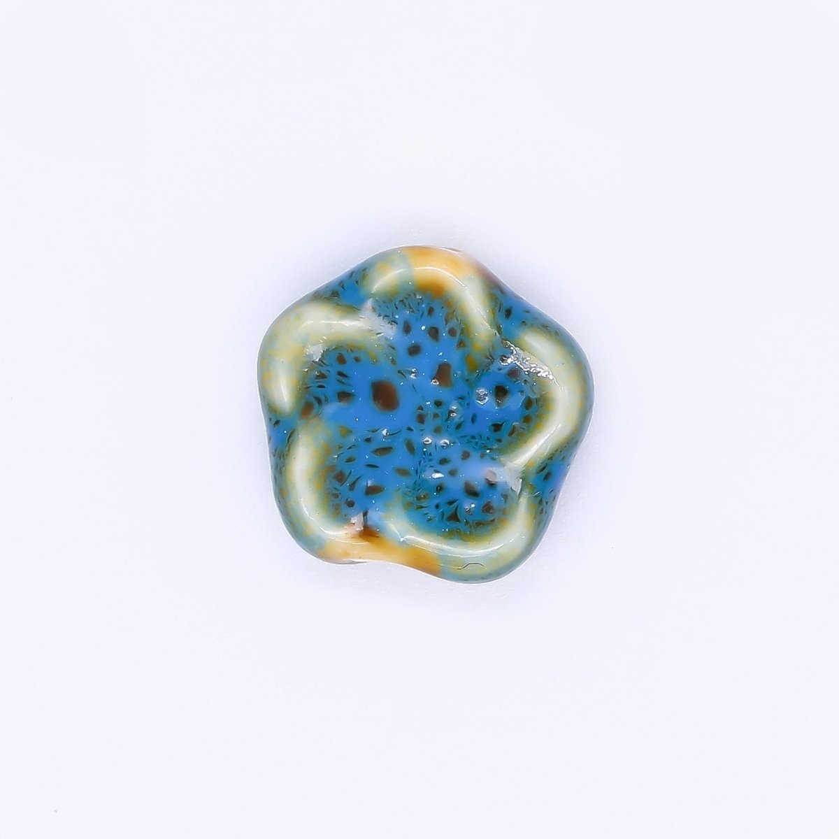 Ceramic Art Colorful Flourish Blooming Flower Bead Spacer | B - 751 B - 752, B - 757 - B762, B - 773 N - 774 - DLUXCA