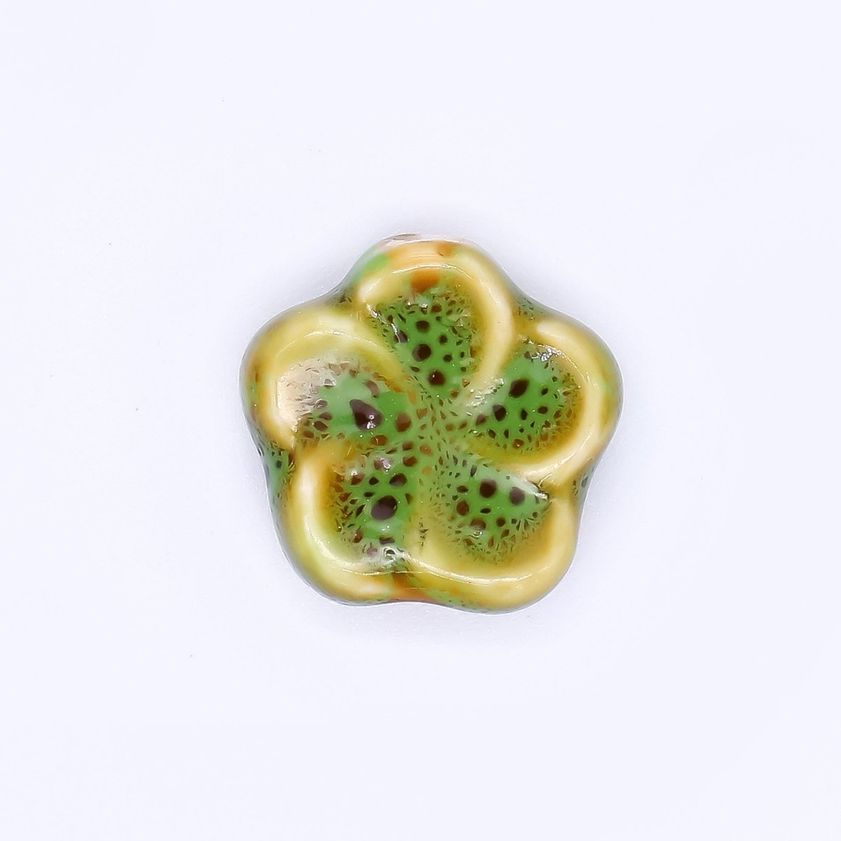 Ceramic Art Colorful Flourish Blooming Flower Bead Spacer | B - 751 B - 752, B - 757 - B762, B - 773 N - 774 - DLUXCA