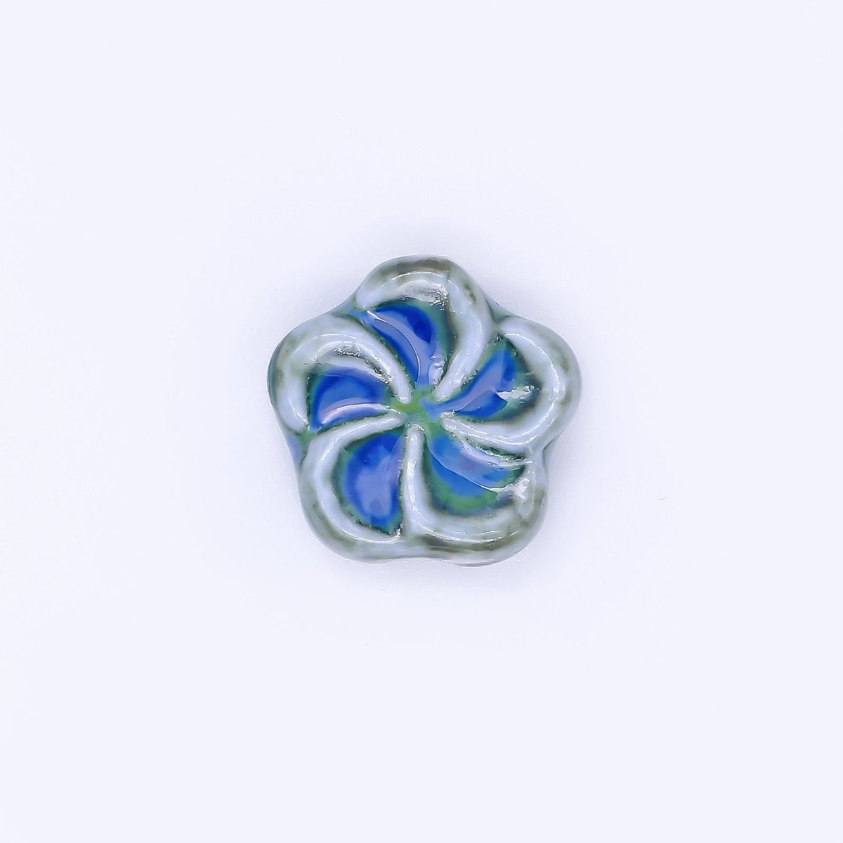 Ceramic Art Colorful Flourish Blooming Flower Bead Spacer | B - 751 B - 752, B - 757 - B762, B - 773 N - 774 - DLUXCA