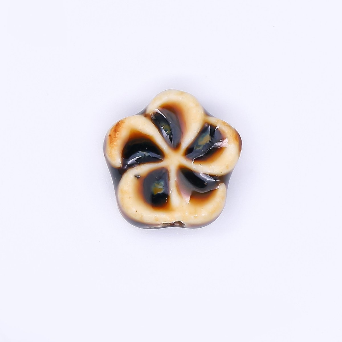 Ceramic Art Colorful Flourish Blooming Flower Bead Spacer | B - 751 B - 752, B - 757 - B762, B - 773 N - 774 - DLUXCA