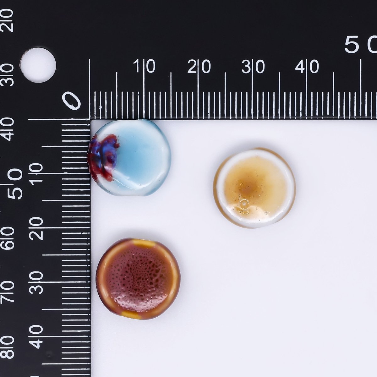 Ceramic Art Colorful Glazed Round Pebbles Bead Spacer | B - 035 B - 043 B - 047 B - 066 B - 086 B - 093 B - 113 B - 126 B - 152 - DLUXCA