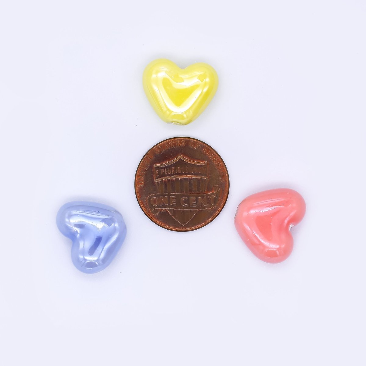 Ceramic Art Colorful Glossy Dainty Heart Bead Spacer | B - 338 B - 339 B - 342, B - 403 - B - 407 - DLUXCA