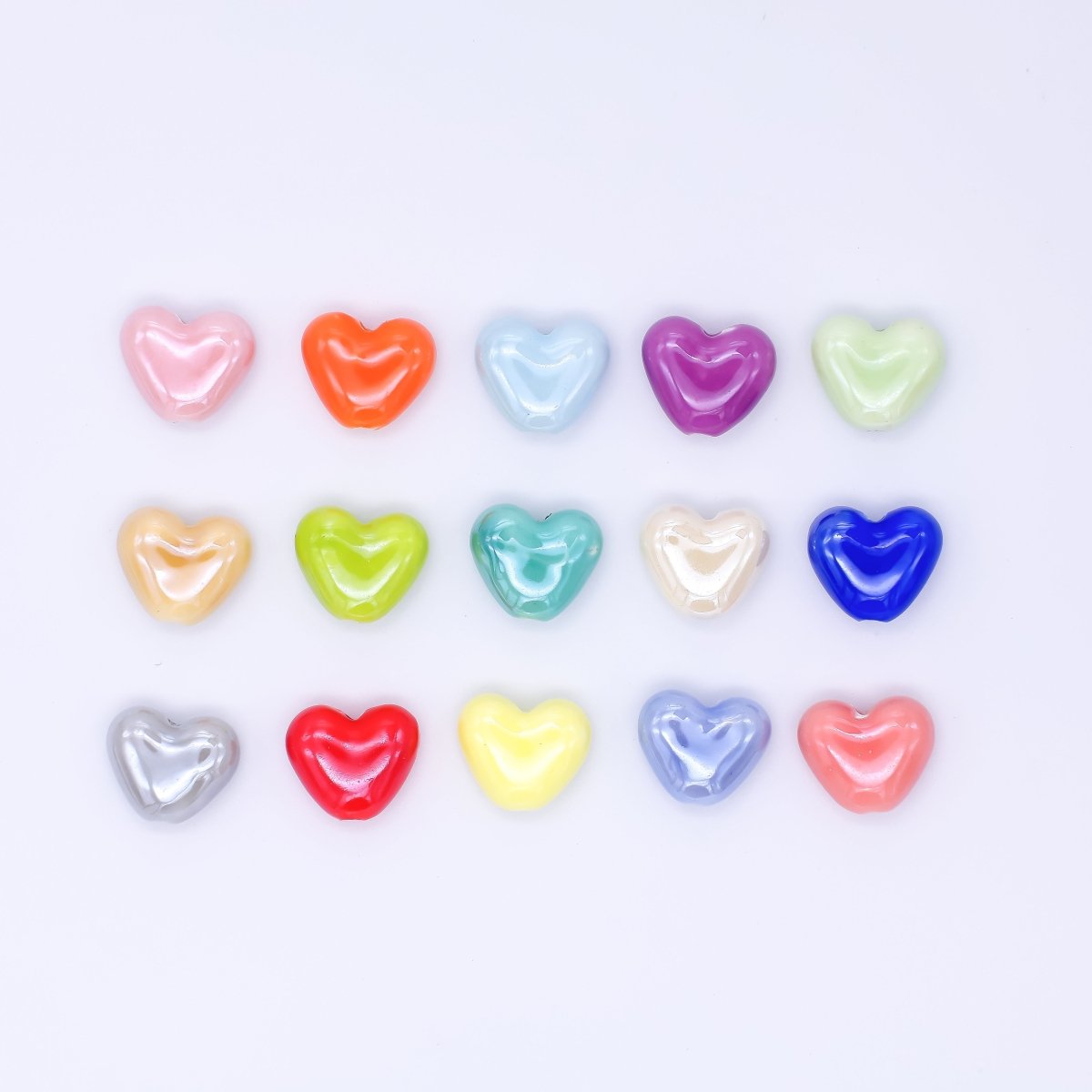 Ceramic Art Colorful Glossy Dainty Heart Bead Spacer | B - 338 B - 339 B - 342, B - 403 - B - 407 - DLUXCA