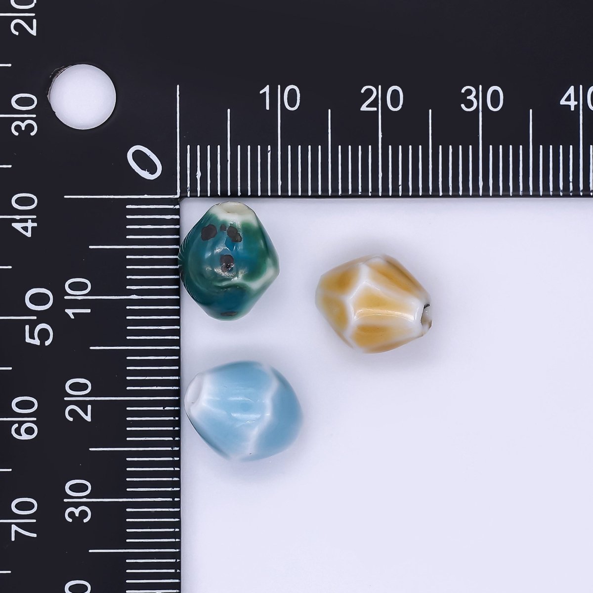 Ceramic Art Colorful Mossy Pod - Shaped Bead Spacer | B - 689 B - 691 B - 692 B - 694, B - 696 - B - 700 - DLUXCA
