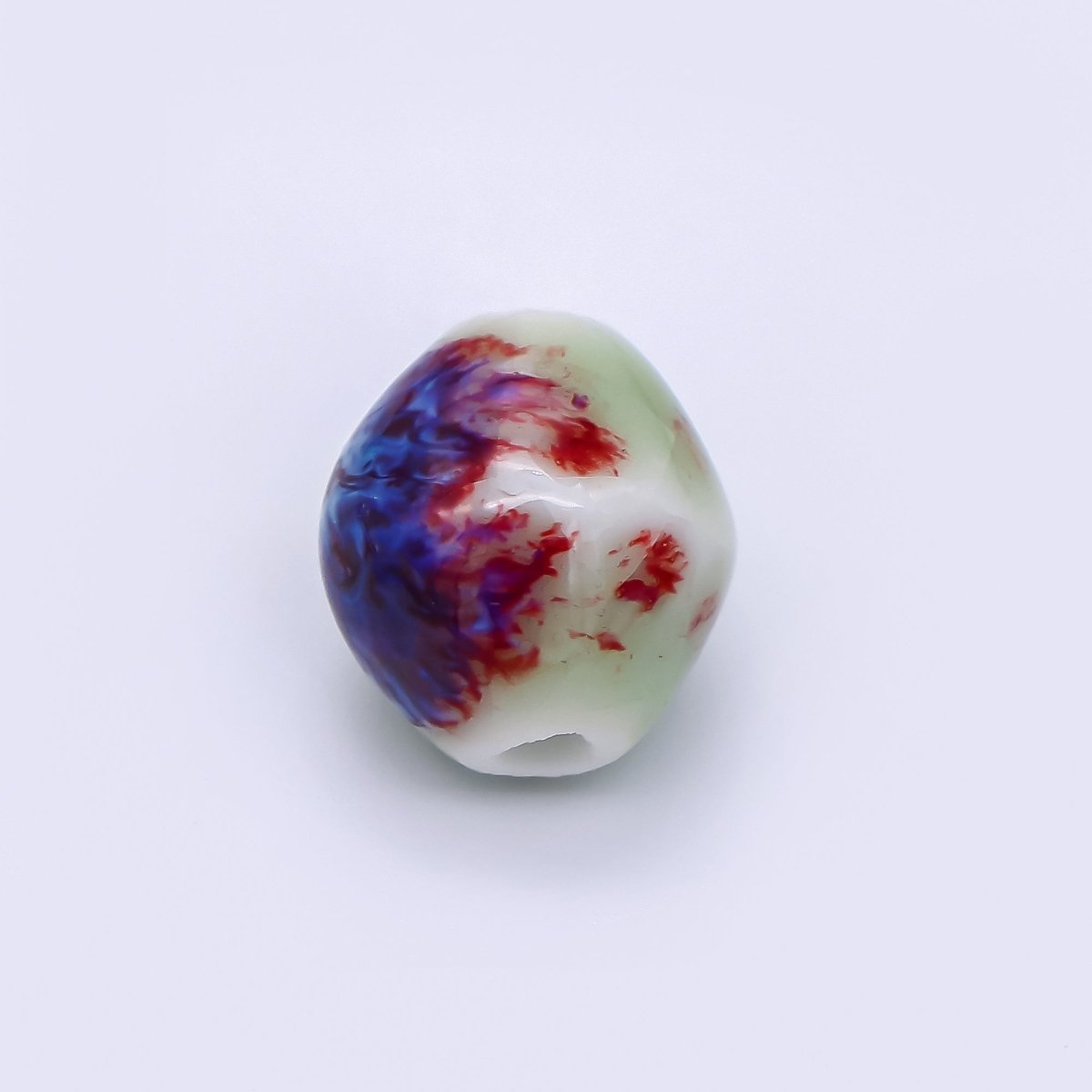 Ceramic Art Colorful Mossy Pod - Shaped Bead Spacer | B - 689 B - 691 B - 692 B - 694, B - 696 - B - 700 - DLUXCA