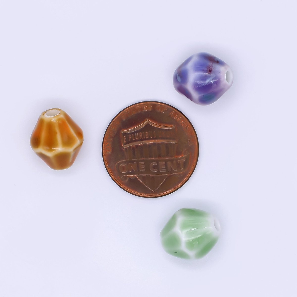 Ceramic Art Colorful Mossy Pod - Shaped Bead Spacer | B - 689 B - 691 B - 692 B - 694, B - 696 - B - 700 - DLUXCA