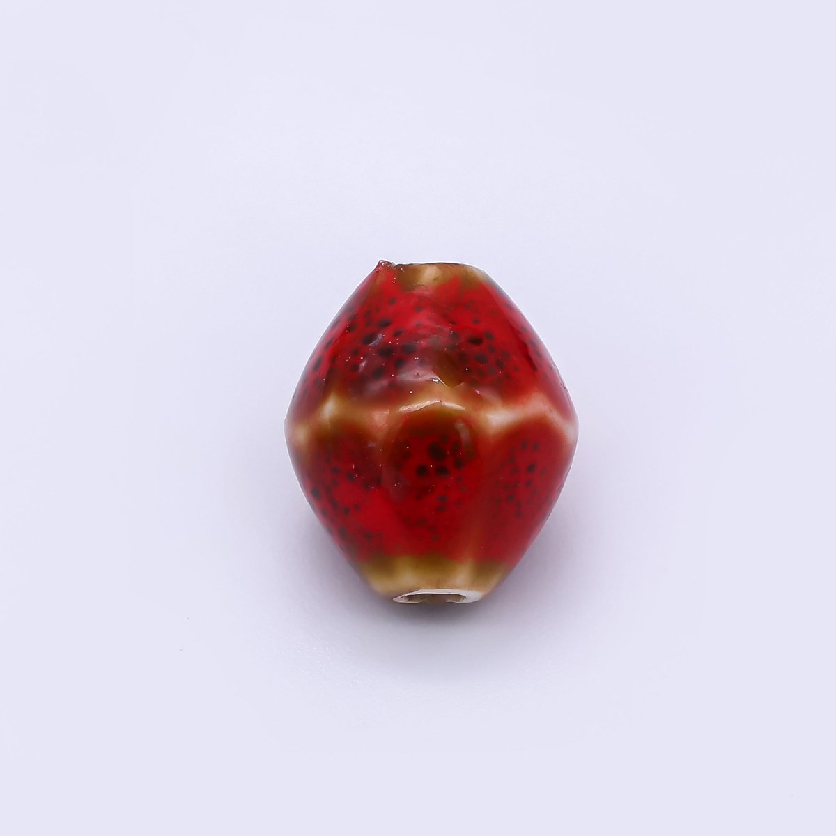 Ceramic Art Colorful Mossy Pod - Shaped Bead Spacer | B - 689 B - 691 B - 692 B - 694, B - 696 - B - 700 - DLUXCA