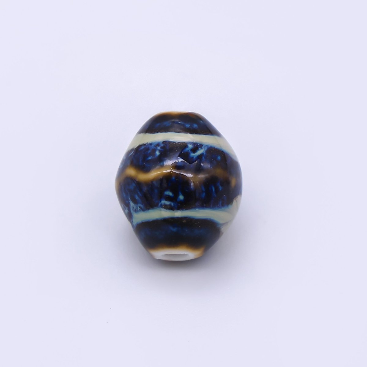 Ceramic Art Colorful Mossy Pod - Shaped Bead Spacer | B - 689 B - 691 B - 692 B - 694, B - 696 - B - 700 - DLUXCA