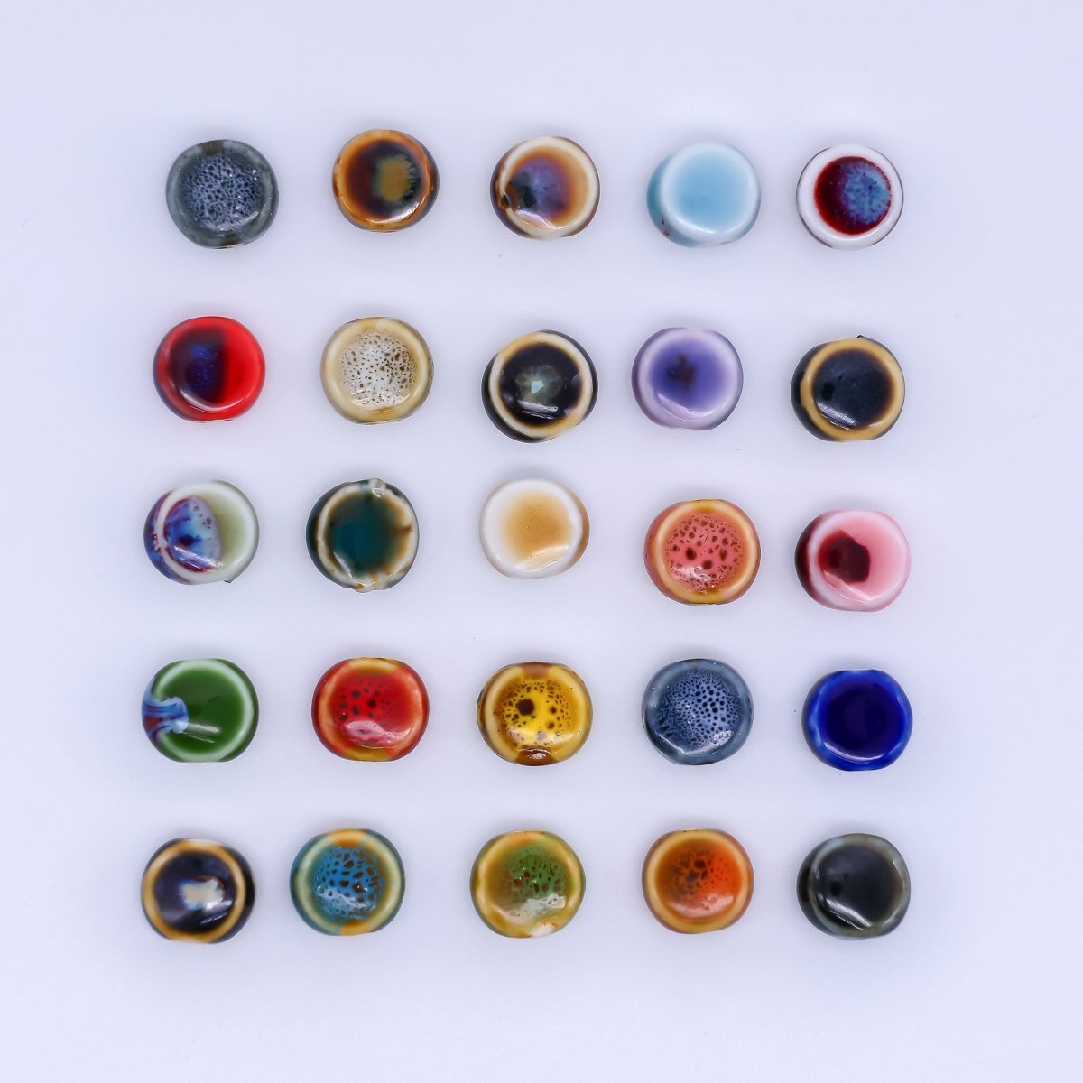 Ceramic Art Colorful Perfectly Circle Round Bead Spacer | B - 526 - B - 528, B - 535 - B - 538, B - 540 B - 541 B - 546, B - 548 - B - 550 - DLUXCA
