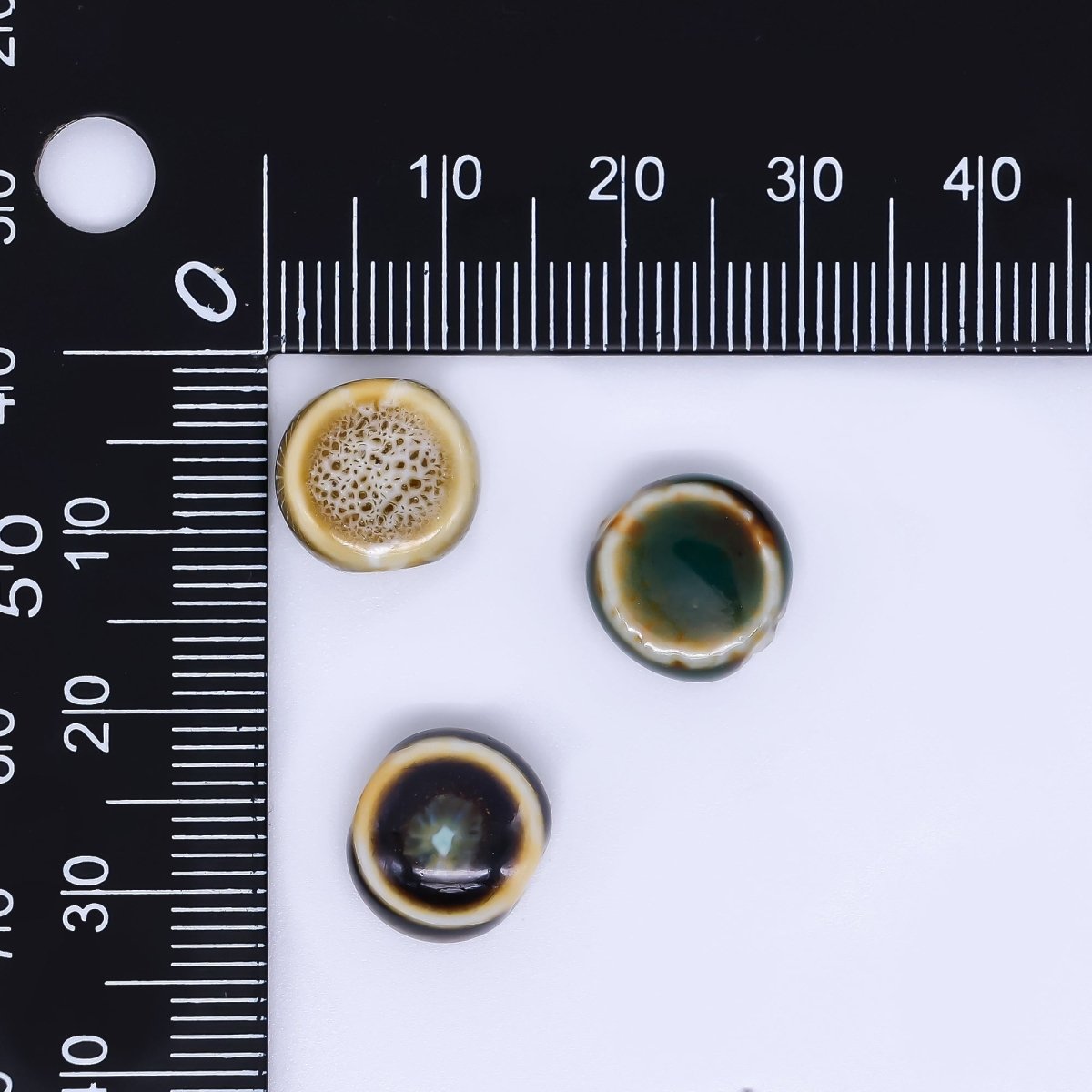 Ceramic Art Colorful Perfectly Circle Round Bead Spacer | B - 526 - B - 528, B - 535 - B - 538, B - 540 B - 541 B - 546, B - 548 - B - 550 - DLUXCA