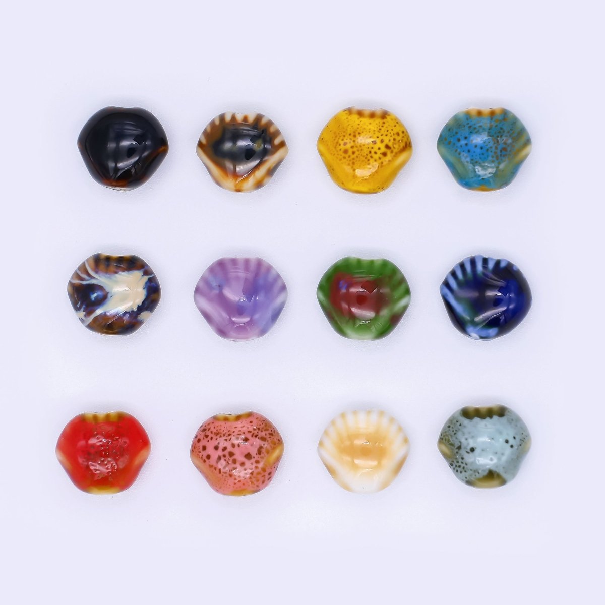 Ceramic Art Colorful Seashell - Shaped Bead Spacer | B - 799, B - 801 - B - 805 - DLUXCA