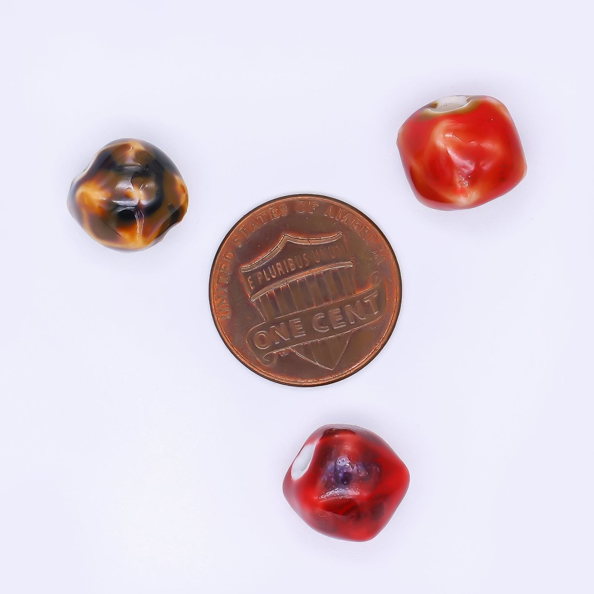 Ceramic Art Colorful Soft - Rounded Box Bead Spacer | B - 318 B - 328 B - 348 B - 355 B - 356 B - 367 B - 419 - DLUXCA