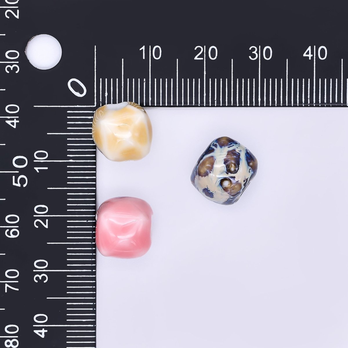 Ceramic Art Colorful Soft - Rounded Box Bead Spacer | B - 318 B - 328 B - 348 B - 355 B - 356 B - 367 B - 419 - DLUXCA