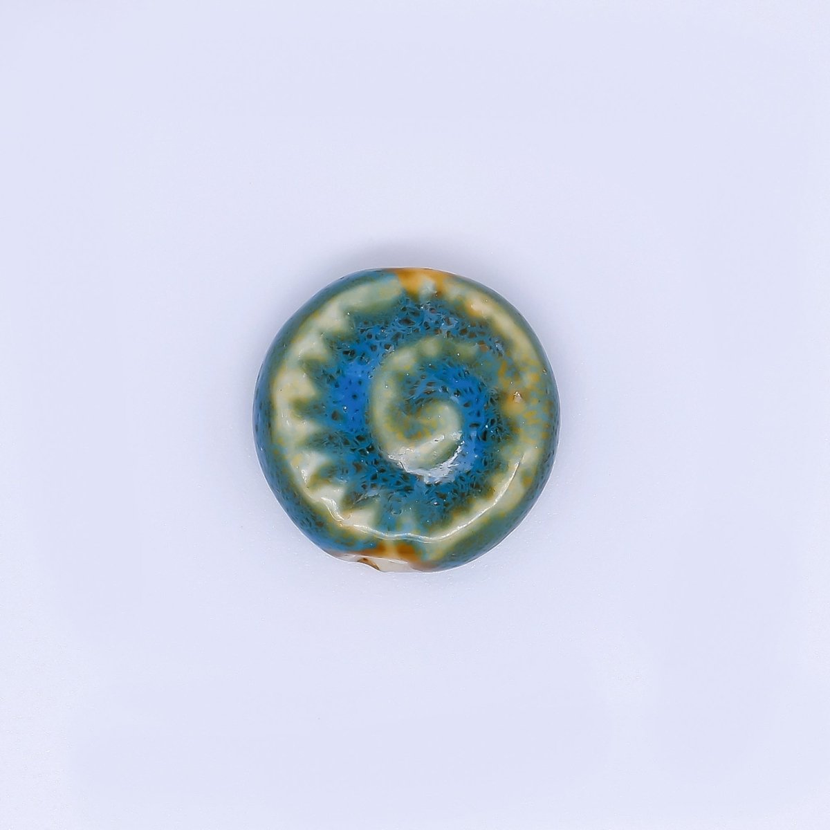 Ceramic Art Colorful Spiral Round Bead Spacer | B - 806 B - 812 B - 813, B - 817 - B - 819, B - 827 B - 828 - DLUXCA