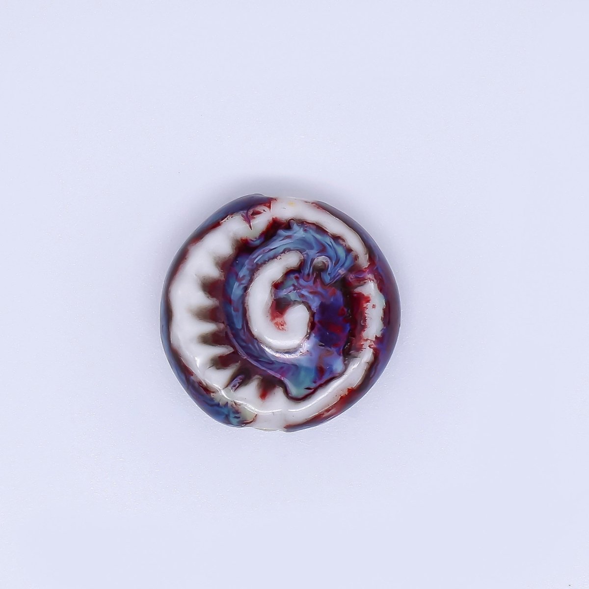 Ceramic Art Colorful Spiral Round Bead Spacer | B - 806 B - 812 B - 813, B - 817 - B - 819, B - 827 B - 828 - DLUXCA
