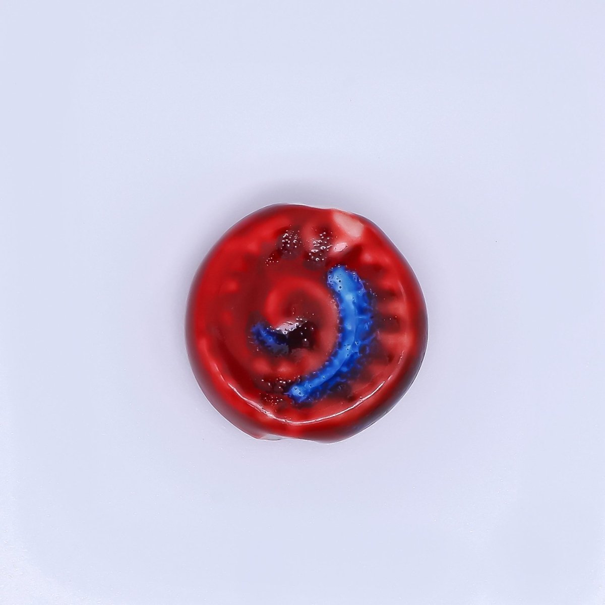 Ceramic Art Colorful Spiral Round Bead Spacer | B - 806 B - 812 B - 813, B - 817 - B - 819, B - 827 B - 828 - DLUXCA