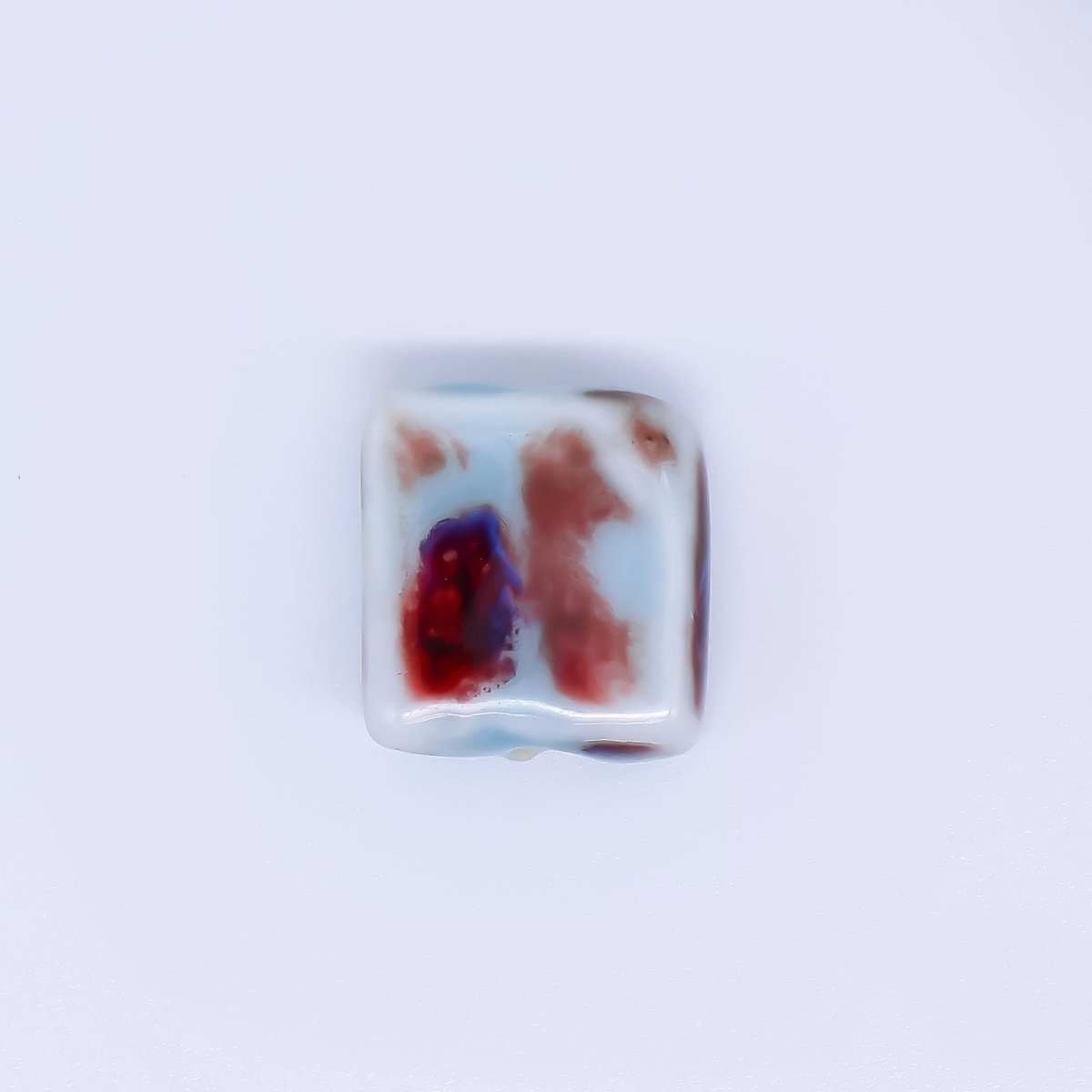 Ceramic Art Colorful Square Block Shaped Bead Spacer | B - 654 - B - 657, B - 663 - DLUXCA