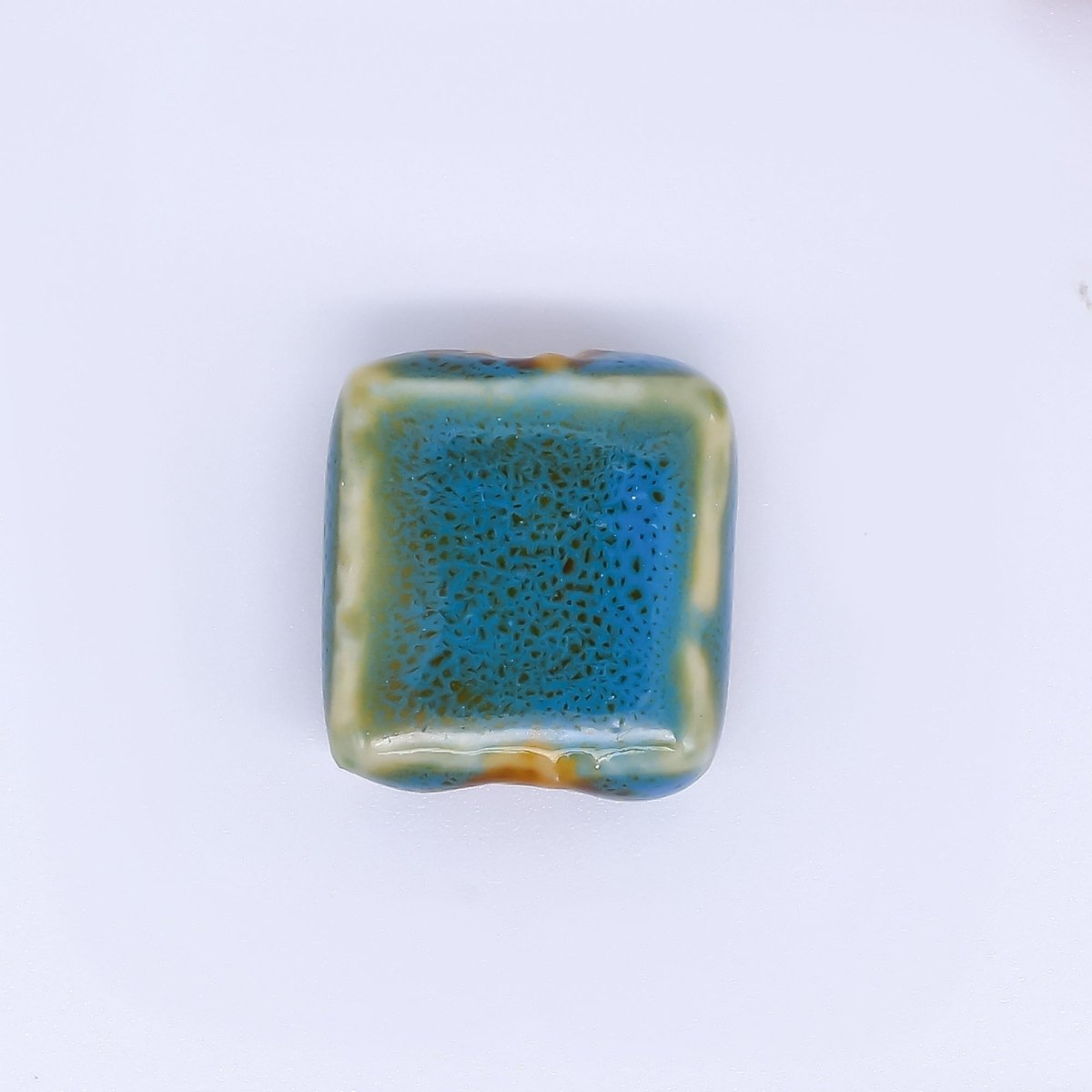 Ceramic Art Colorful Square Block Shaped Bead Spacer | B - 654 - B - 657, B - 663 - DLUXCA