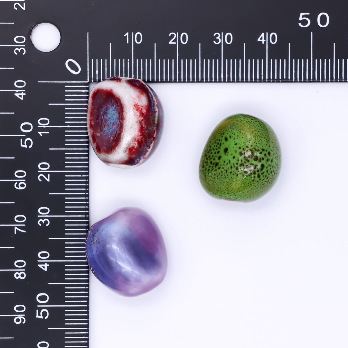 Ceramic Art Colorful Stone - Like Round Bead Spacer | B - 860 - B - 866 - DLUXCA