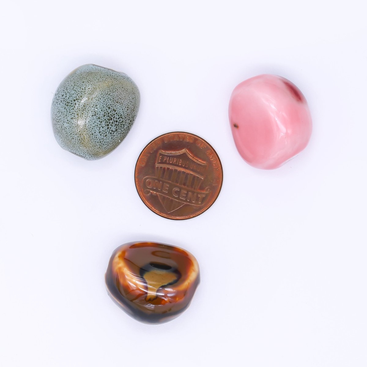 Ceramic Art Colorful Stone - Like Round Bead Spacer | B - 860 - B - 866 - DLUXCA