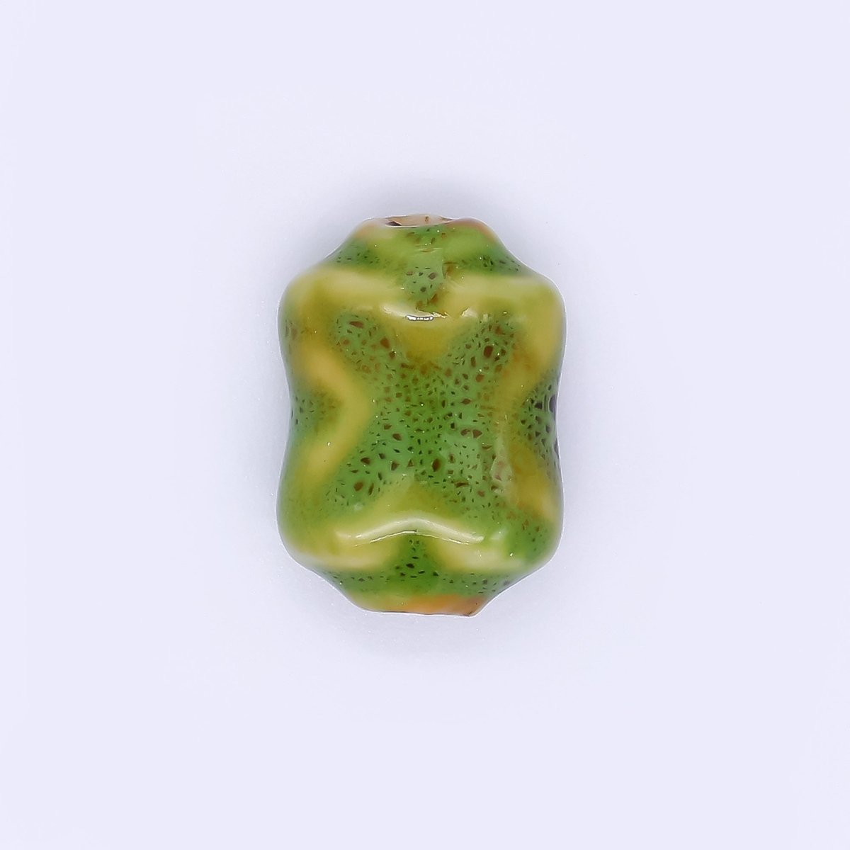 Ceramic Art Colorful Wavy Rectangular X - Cross Bead Spacer | B - 601 B - 602 B - 604 B - 606 B - 607 B - 614 B - 617 B - 618 - DLUXCA
