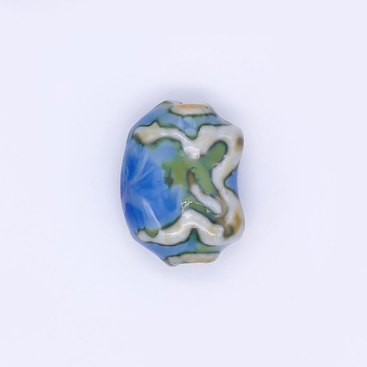 Ceramic Art Colorful Wavy Rectangular X - Cross Bead Spacer | B - 601 B - 602 B - 604 B - 606 B - 607 B - 614 B - 617 B - 618 - DLUXCA