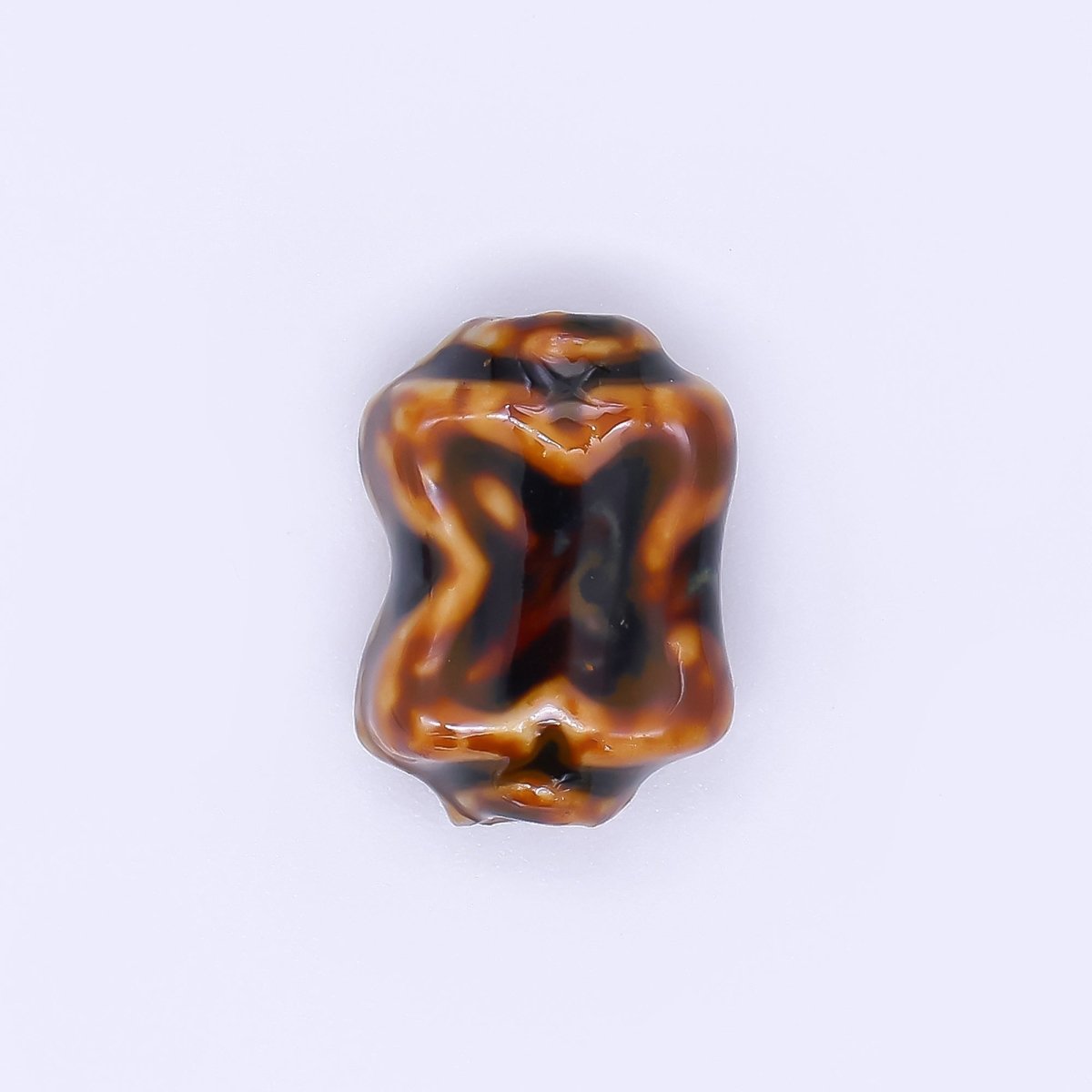 Ceramic Art Colorful Wavy Rectangular X - Cross Bead Spacer | B - 601 B - 602 B - 604 B - 606 B - 607 B - 614 B - 617 B - 618 - DLUXCA
