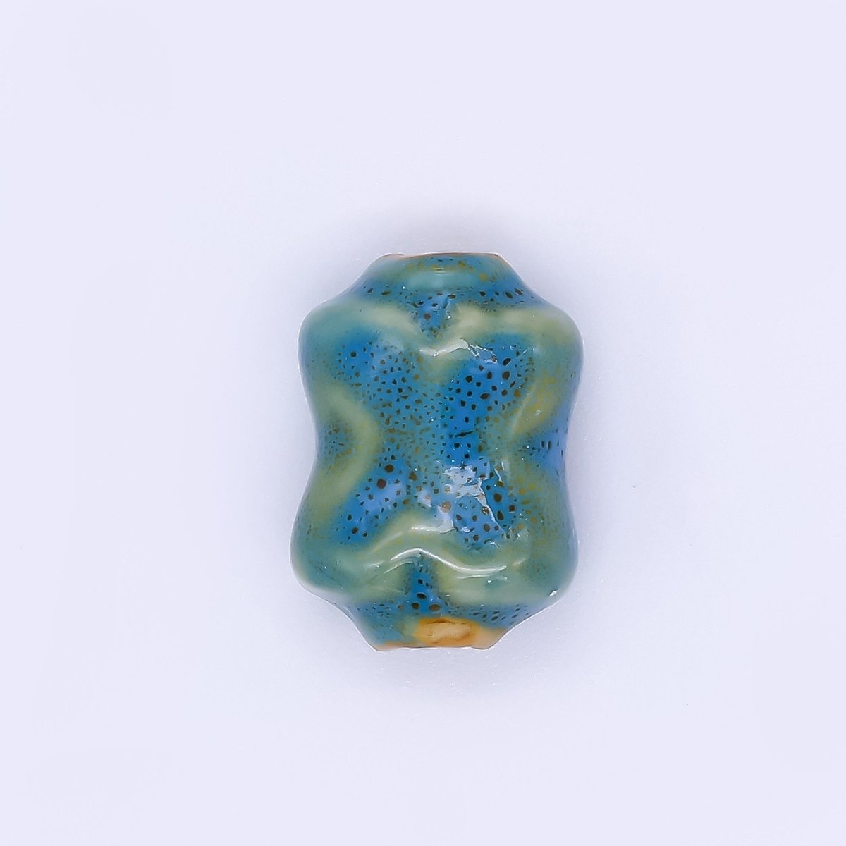 Ceramic Art Colorful Wavy Rectangular X - Cross Bead Spacer | B - 601 B - 602 B - 604 B - 606 B - 607 B - 614 B - 617 B - 618 - DLUXCA