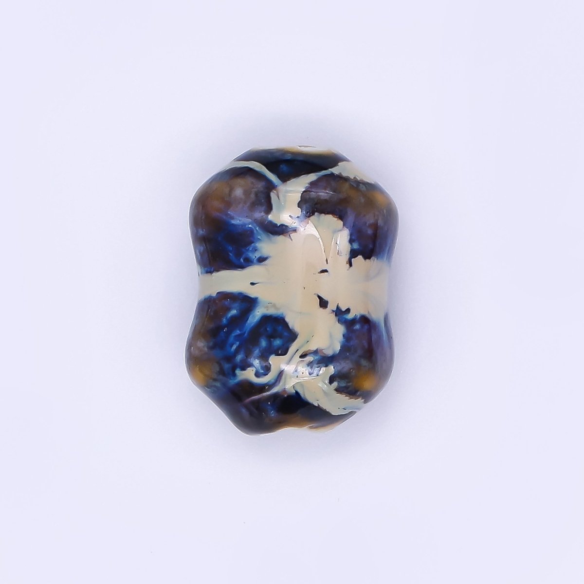 Ceramic Art Colorful Wavy Rectangular X - Cross Bead Spacer | B - 601 B - 602 B - 604 B - 606 B - 607 B - 614 B - 617 B - 618 - DLUXCA