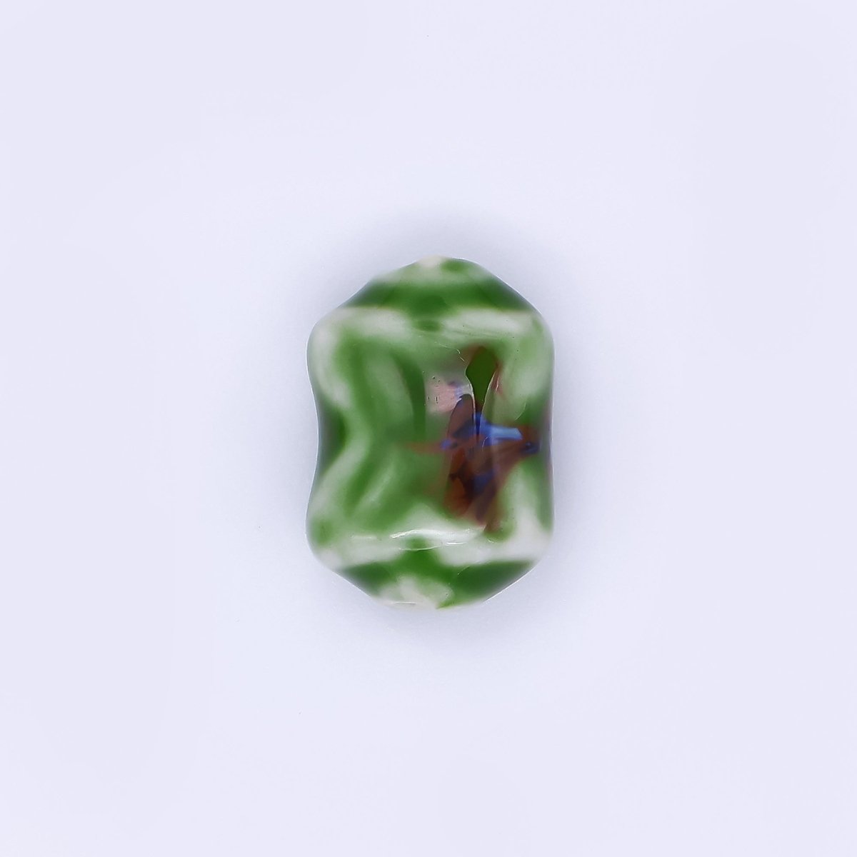 Ceramic Art Colorful Wavy Rectangular X - Cross Bead Spacer | B - 601 B - 602 B - 604 B - 606 B - 607 B - 614 B - 617 B - 618 - DLUXCA