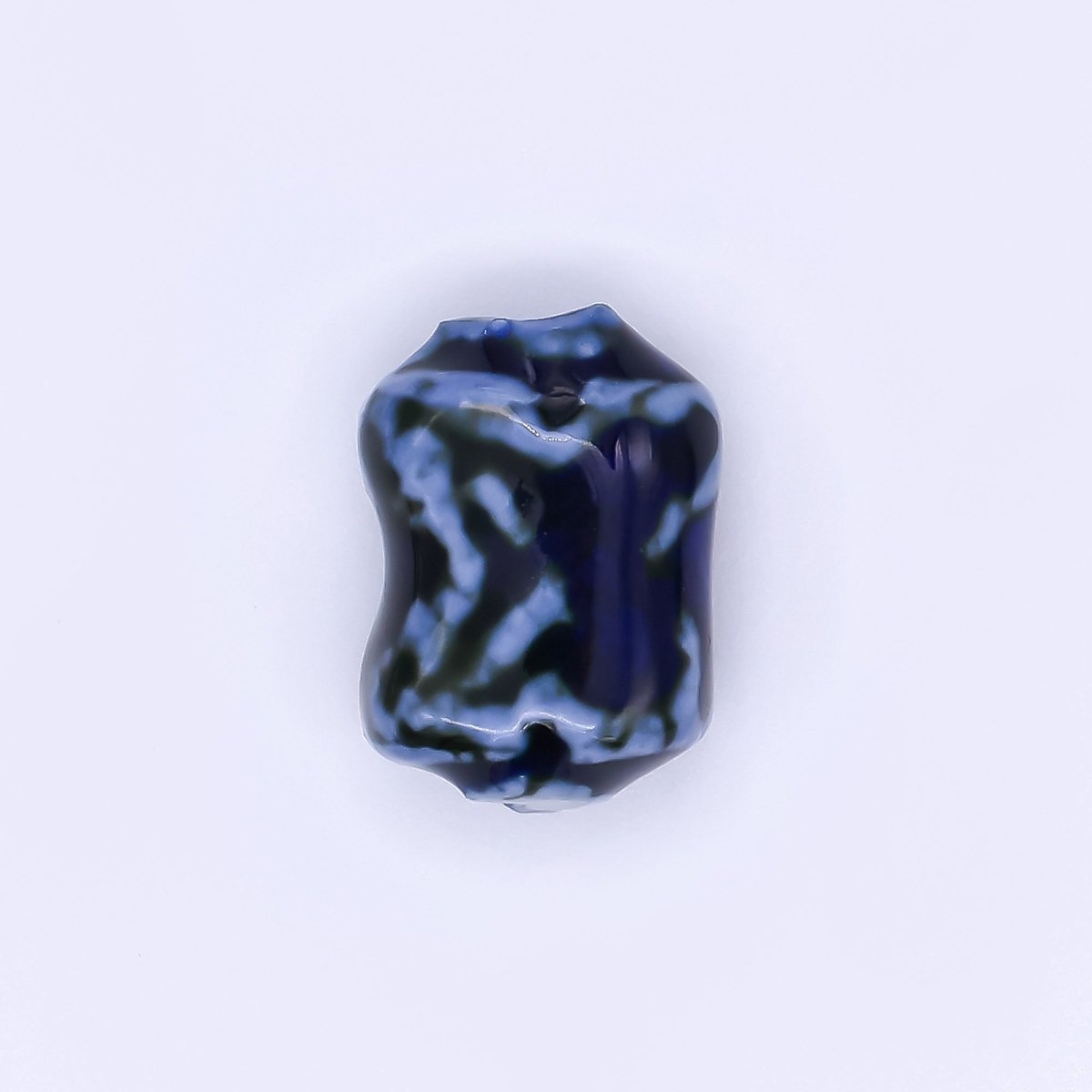 Ceramic Art Colorful Wavy Rectangular X - Cross Bead Spacer | B - 601 B - 602 B - 604 B - 606 B - 607 B - 614 B - 617 B - 618 - DLUXCA