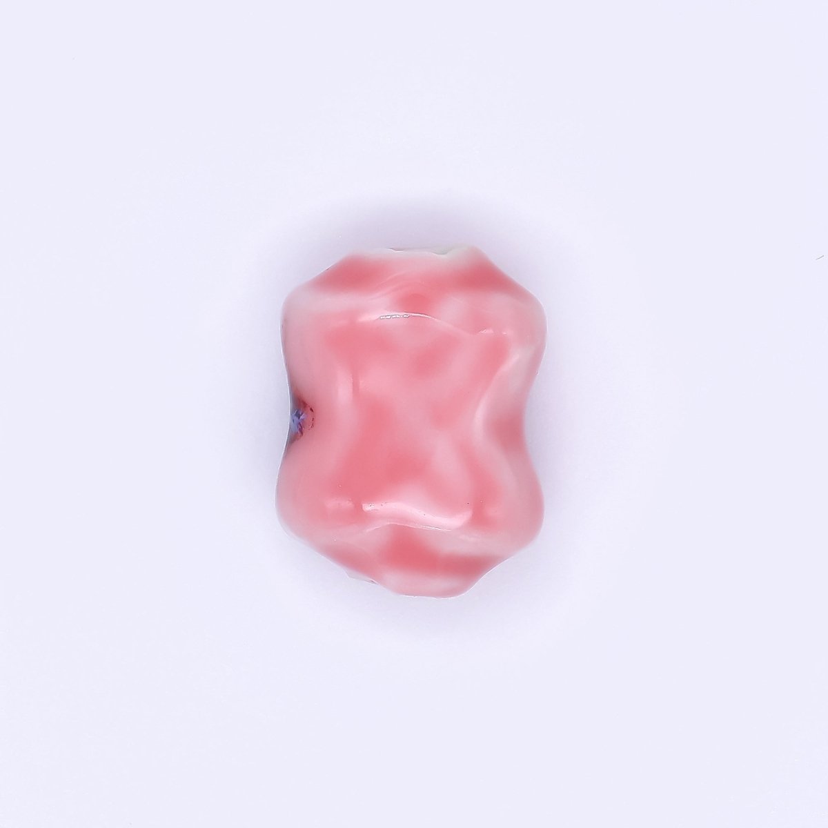 Ceramic Art Colorful Wavy Rectangular X - Cross Bead Spacer | B - 601 B - 602 B - 604 B - 606 B - 607 B - 614 B - 617 B - 618 - DLUXCA