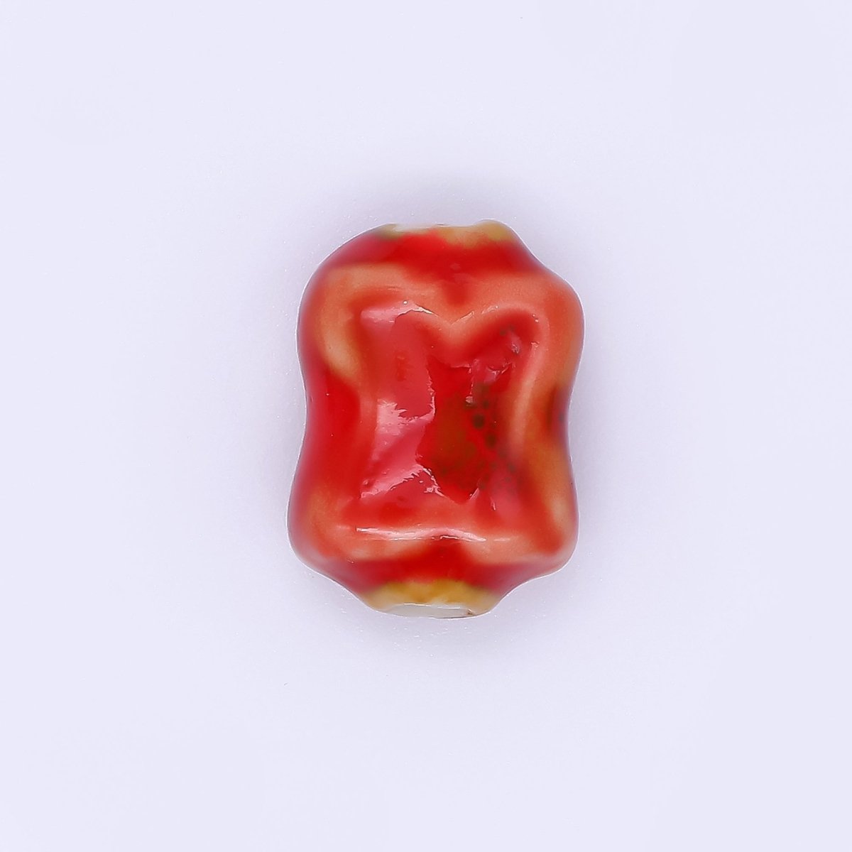 Ceramic Art Colorful Wavy Rectangular X - Cross Bead Spacer | B - 601 B - 602 B - 604 B - 606 B - 607 B - 614 B - 617 B - 618 - DLUXCA