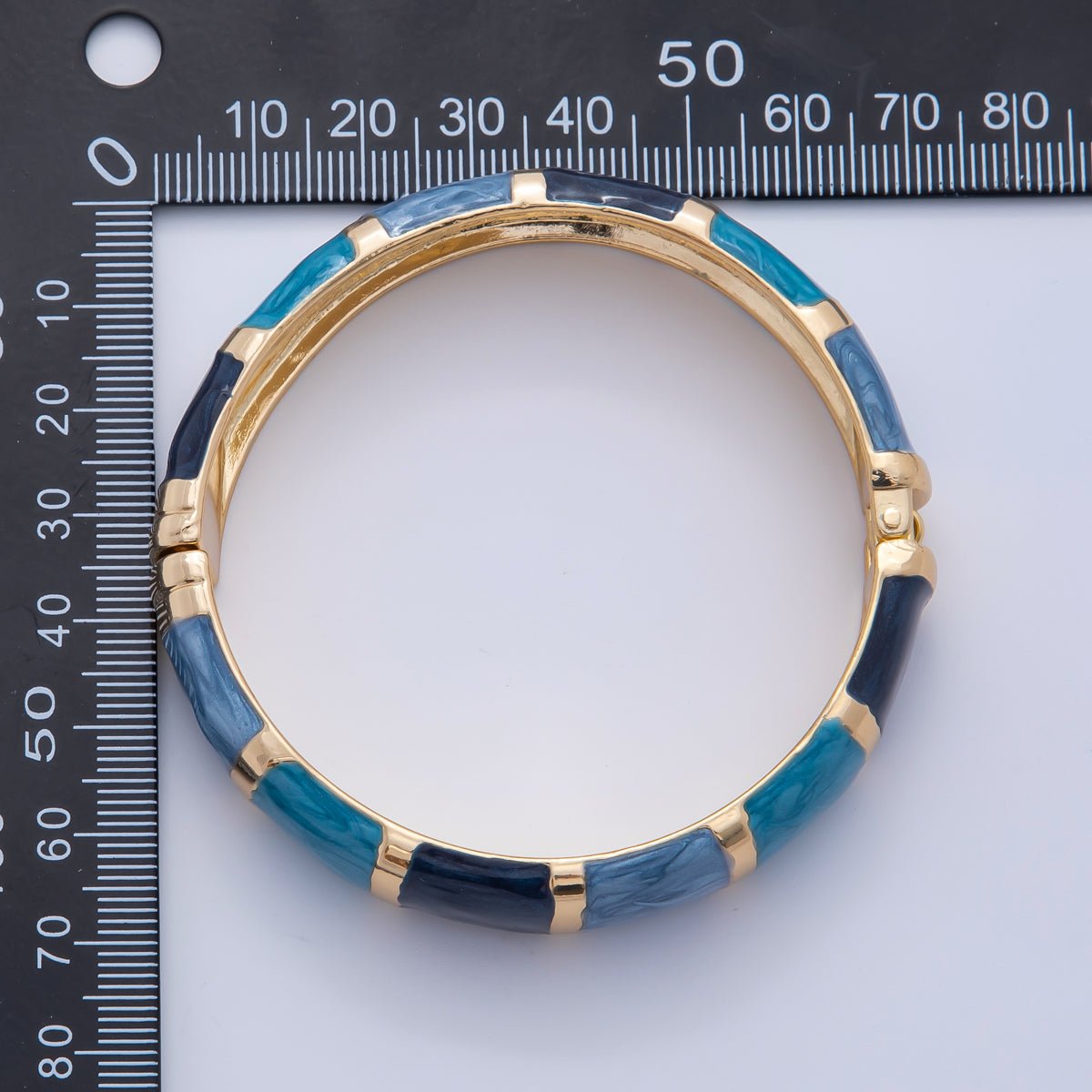 Chunky Gold Filled Enamel Multicolor Round Bangle Bracelet | WAA3357 - WAA3360 - DLUXCA