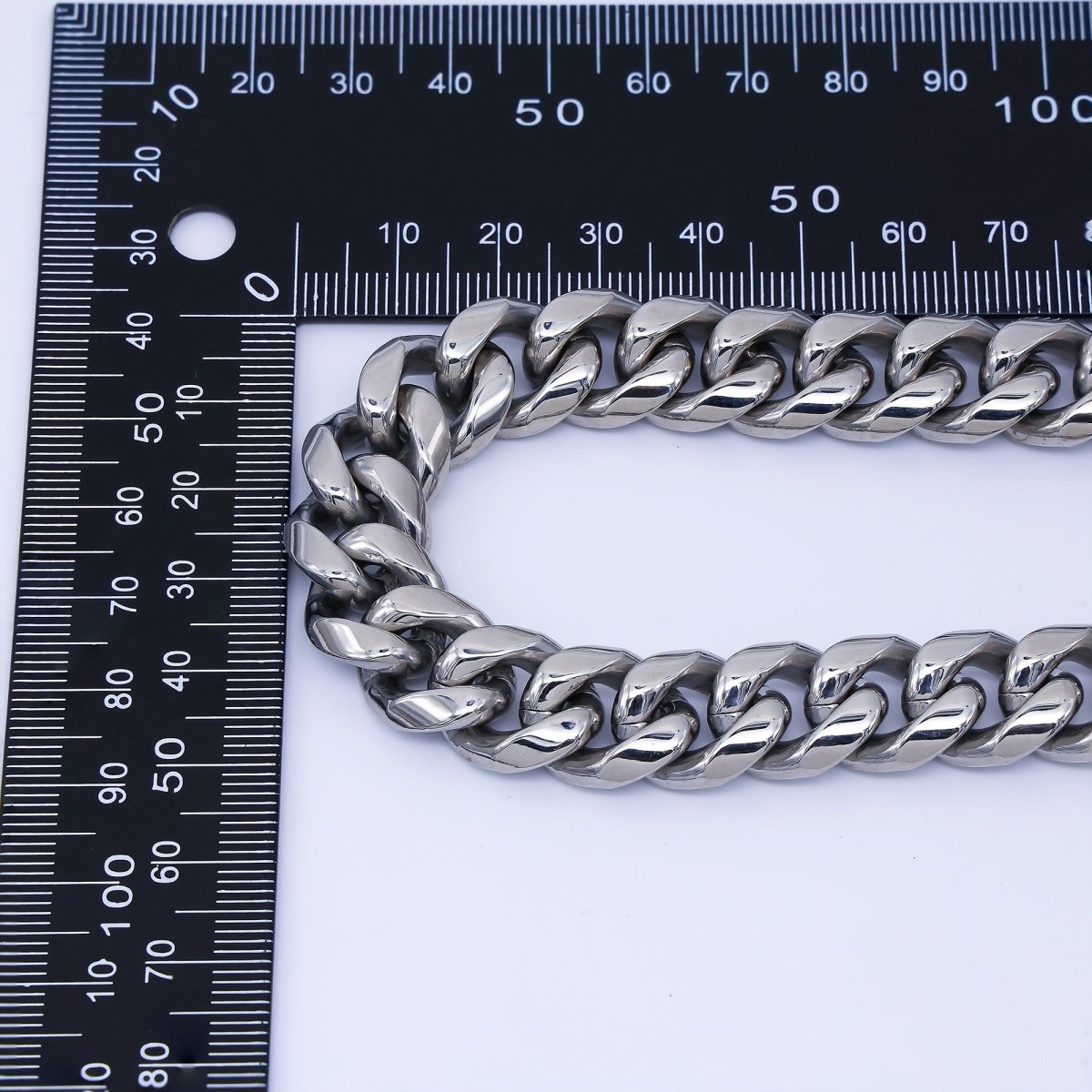 Chunky Stainless Steel Men's Cuban Link Chain Necklace 18.11” Long 8,10,12,14 mm Wide WA - 3910 - DLUXCA