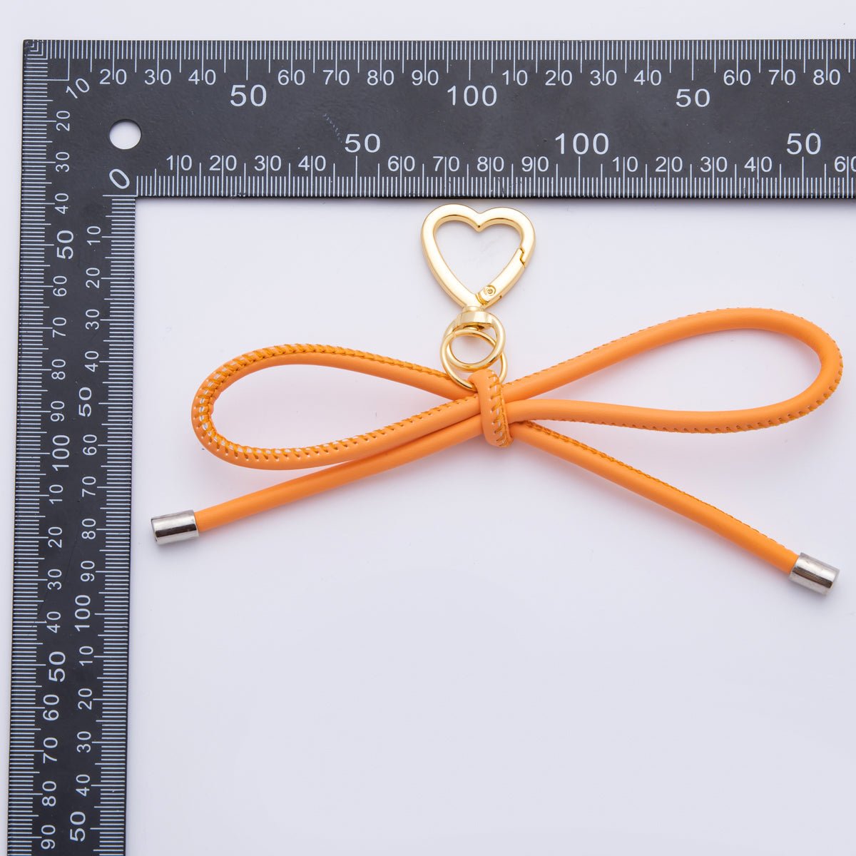 Colorful Big Bow Rope Bag Charm Leather Cord Ribbon Bag Accessory Keychain WB - 0036 - DLUXCA